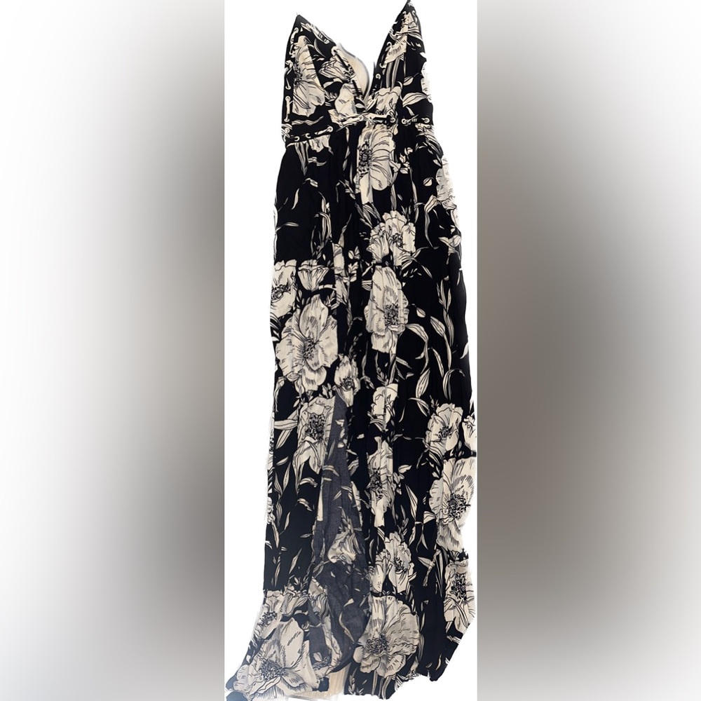VICI- Floral Cross Strap Maxi Dress